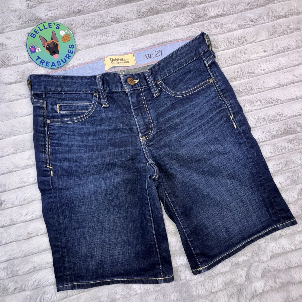 Anthropologie Women's 27 Holding Horses Bermuda Boy Shorts Jean Stretch 30x11